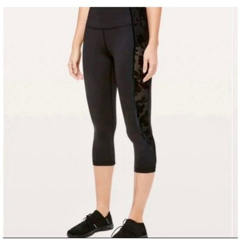 Lululemon Women's Wunder Under 58 Cropped Flocked Leggings Size 4
